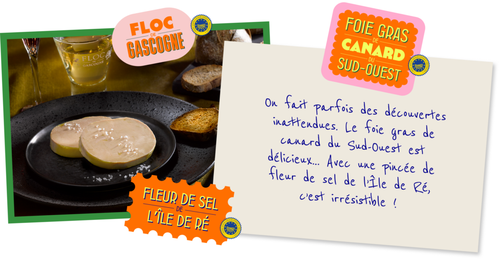 Foie gras canard du sud ouest et floc de gascogne